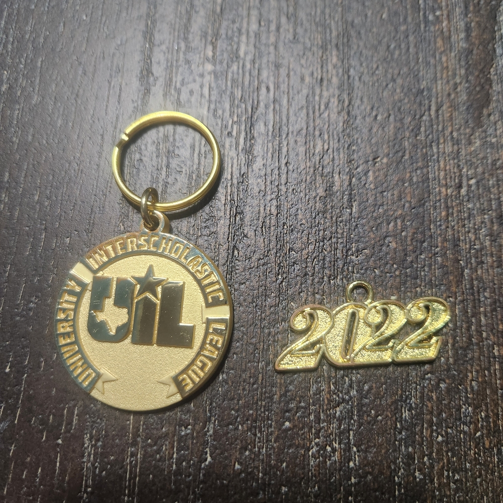 Gold UIL Keychain and 2022 Charm